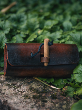 Trollfelsen Mittelalter Tranktasche 5er Holzverschluss Antik geschlossen